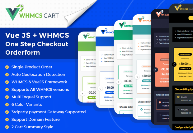 VueJS One Step Checkout Orderform Template - 20% Off